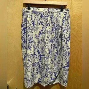 EVC | VINTAGE Designer Nora Noh 100% Silk Wrap Skirt | Women’s Size 14